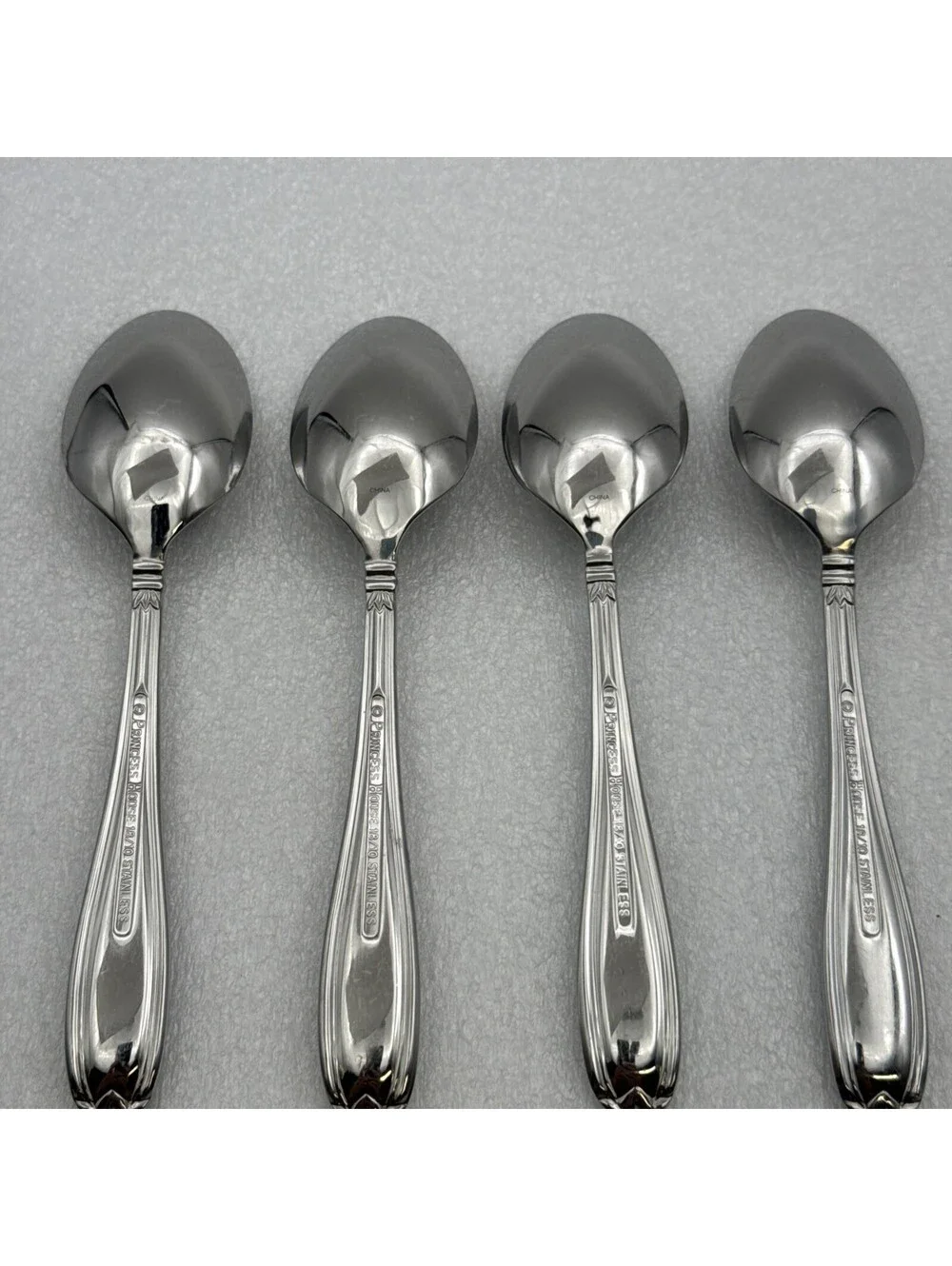 Princess House BARRINGTON 4 Teaspoons 18/10 Stainless Steel Flatware 6-1/4”